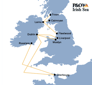 ferries irish ferry ireland map travel book dover