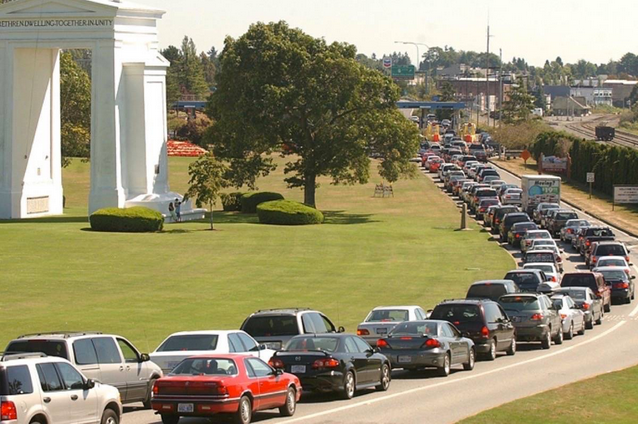 To avoid the 3 hrs drive along the I-5 Hwy and possible extended waits at the Peace Arch border crossing