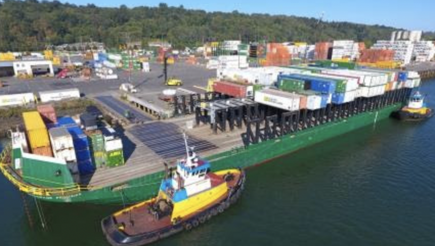 Barge delivering Vehicles to Anchorage